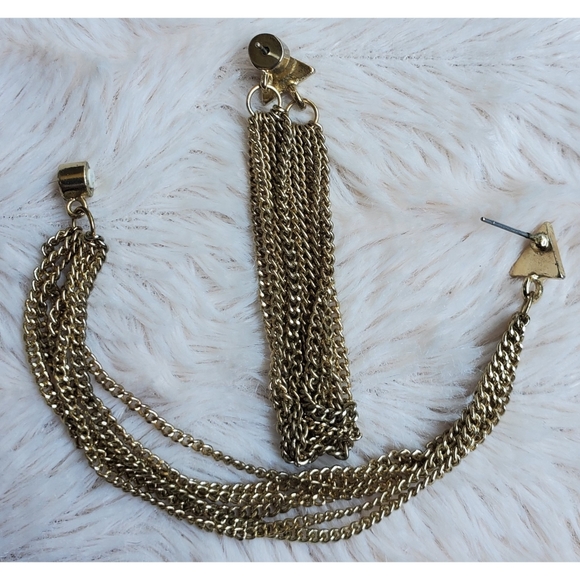 Gold chain dangle earrings - Picture 9 of 15